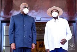 Le Président Félix Antoine Tshisekedi Tshilombo a fait son entrée au palais présidentiel d’Entebbe.