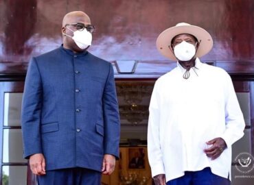 Le Président Félix Antoine Tshisekedi Tshilombo a fait son entrée au palais présidentiel d’Entebbe.