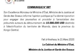 Kongo-central : 10 millions de dollars destinés à l&rsquo;électrification de Moanda détournés