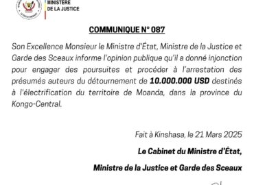 Kongo-central : 10 millions de dollars destinés à l&rsquo;électrification de Moanda détournés